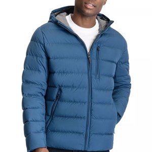 NWT MICHAEL KORS Men's Hooded Puffer Jacket Coat Blue Size S